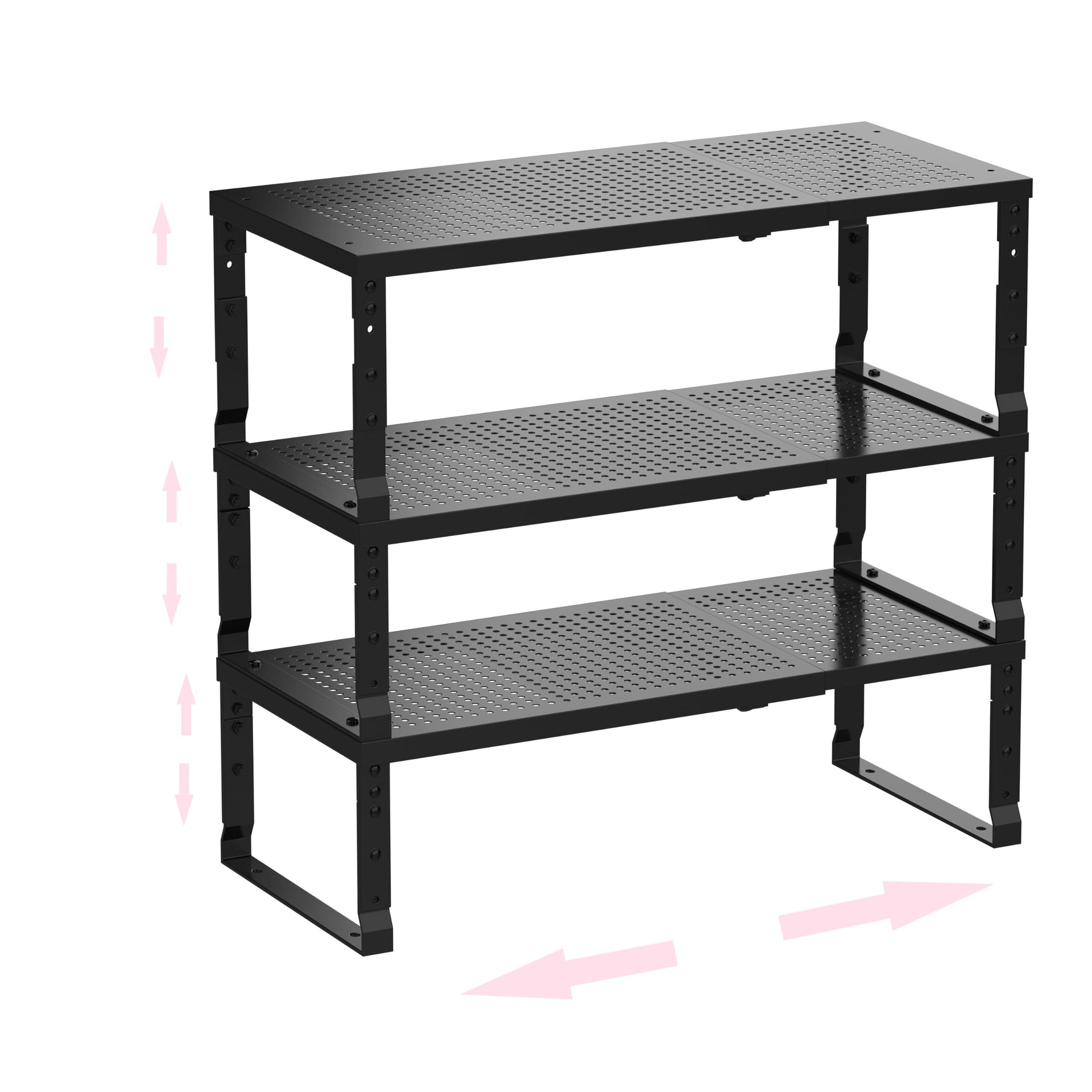 Metal Stackable Expandable Storage Shelf (3 Count)