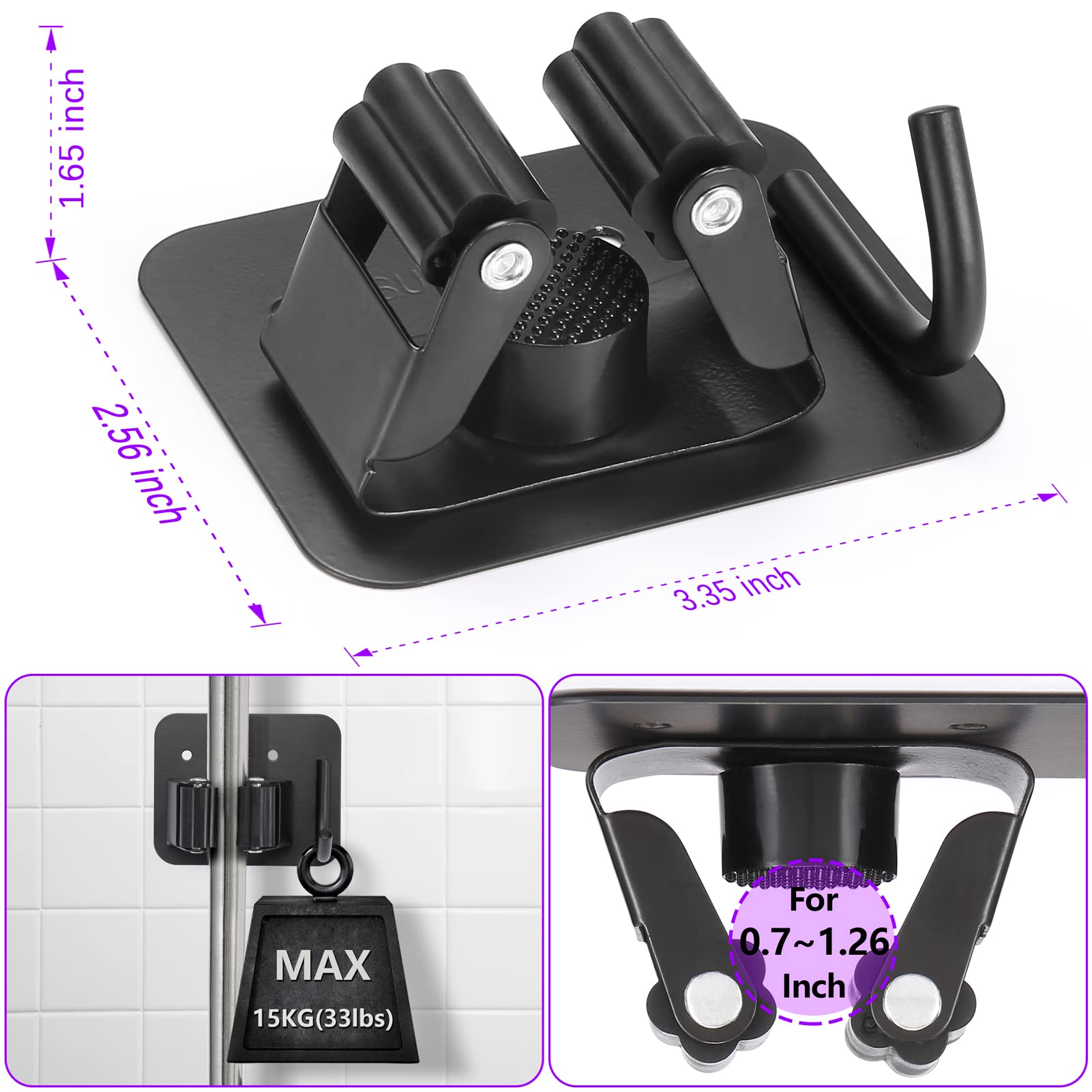 Stainless Steel Broom Holder (4 Count)