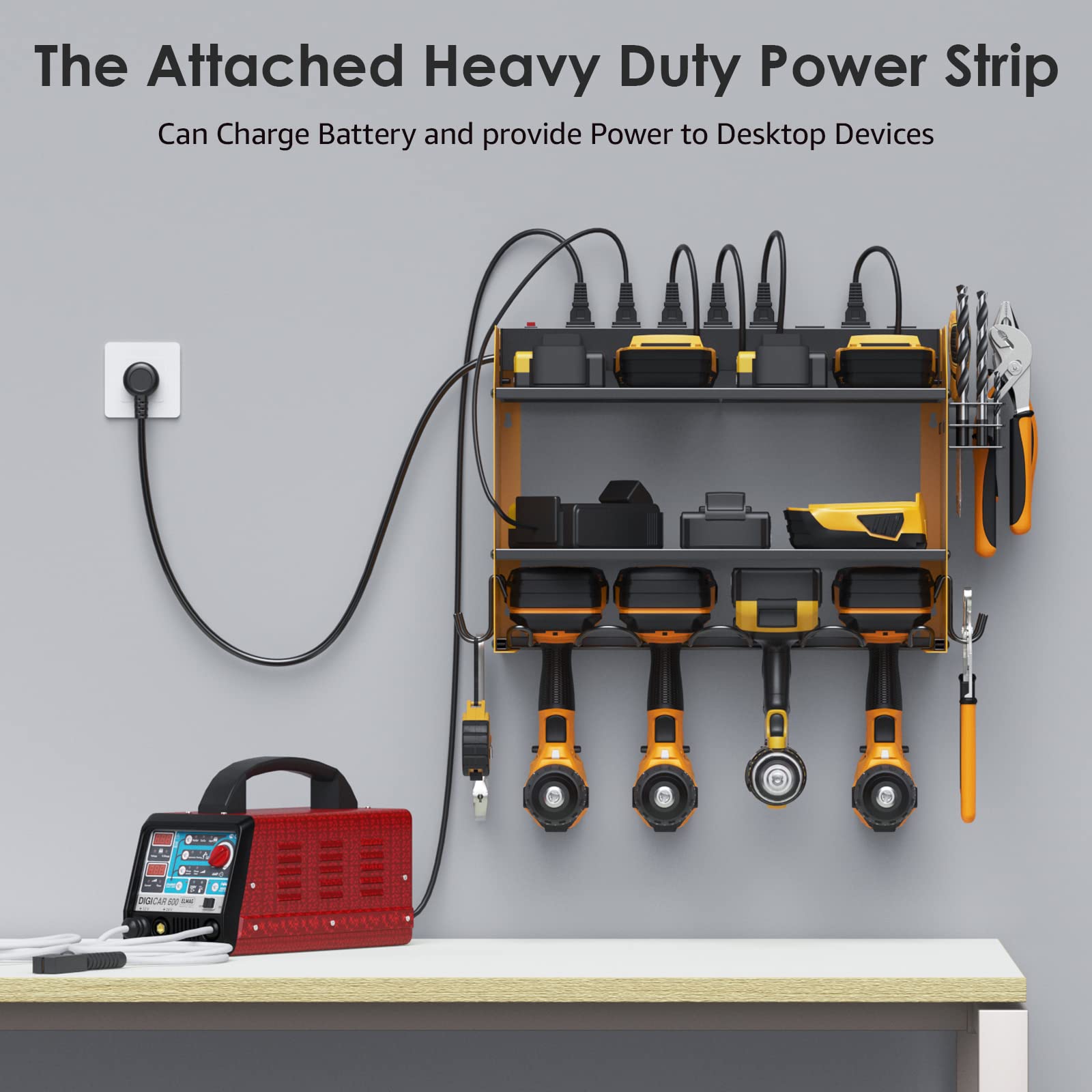 Wall Mount Modular Tool Charging Organizer