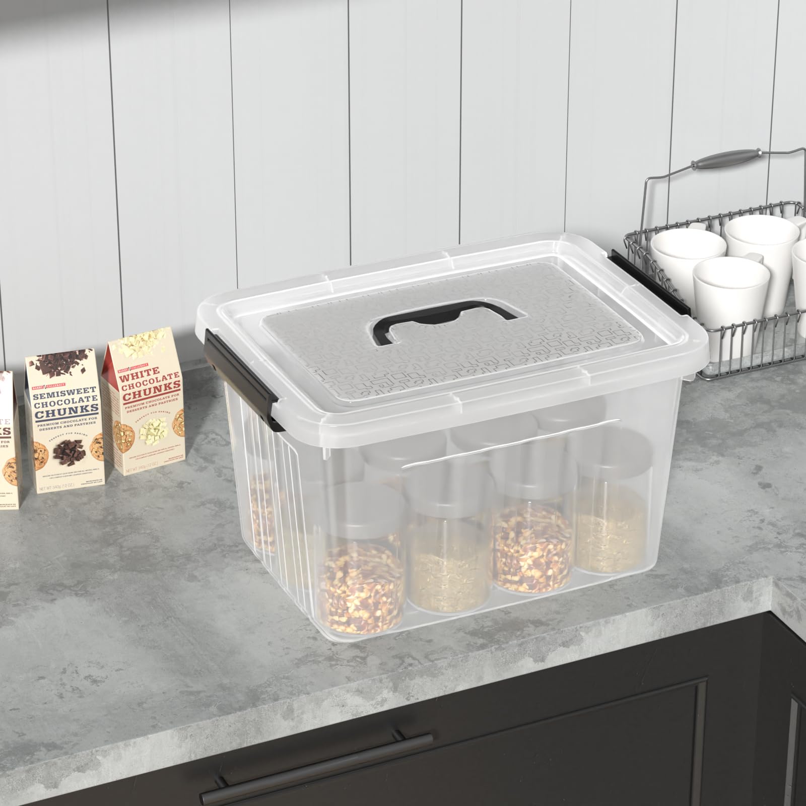18 Quart Clear Plastic Storage Latching Bin with Lids (4 Count)