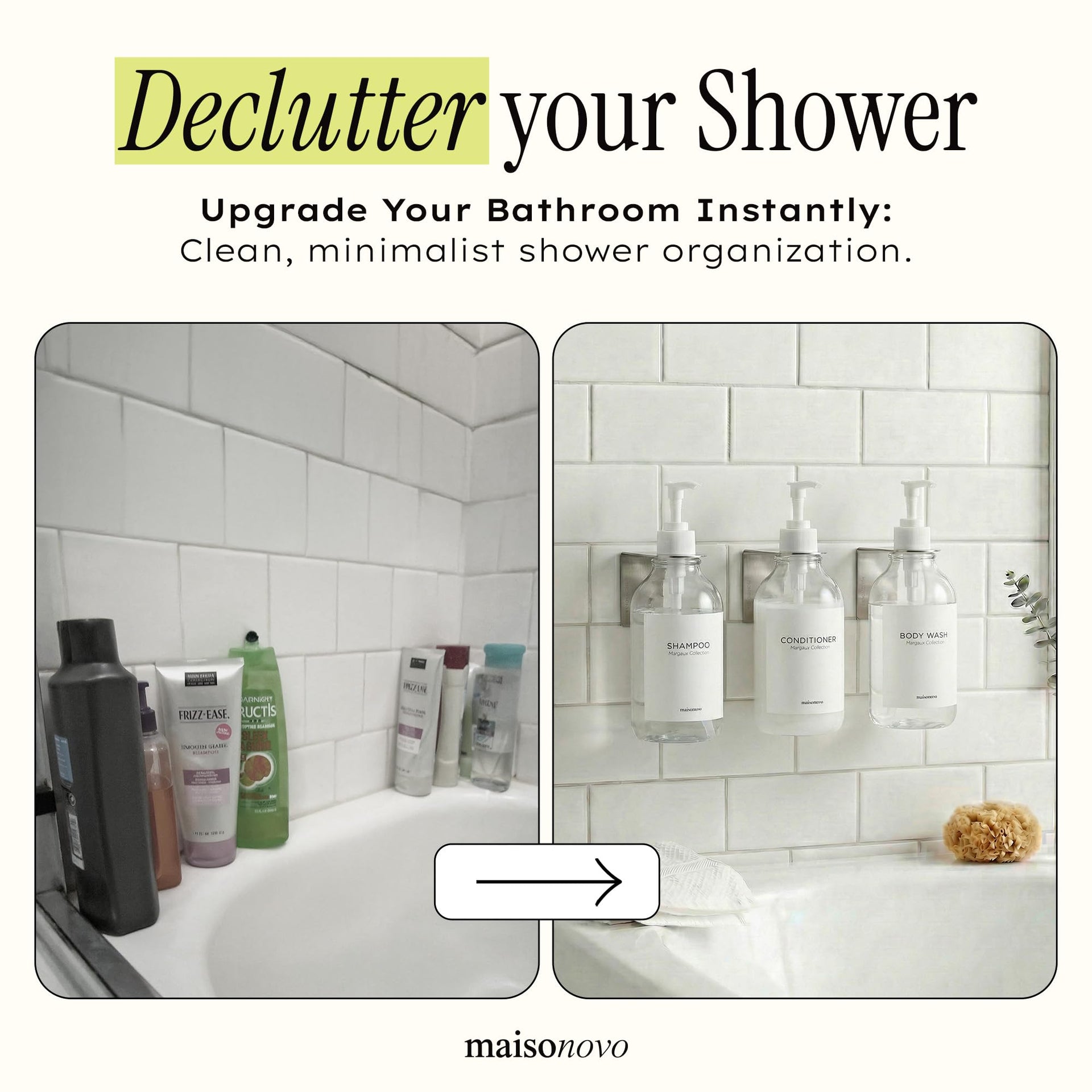 Shampoo and Conditioner Dispenser (3 Count)