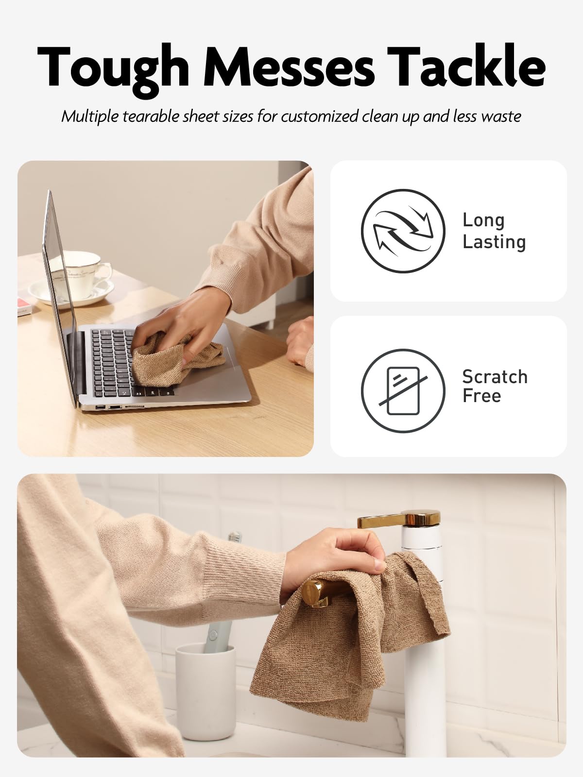 Microfiber Cleaning Cloth Roll (60 Count) - ModHome Supplies