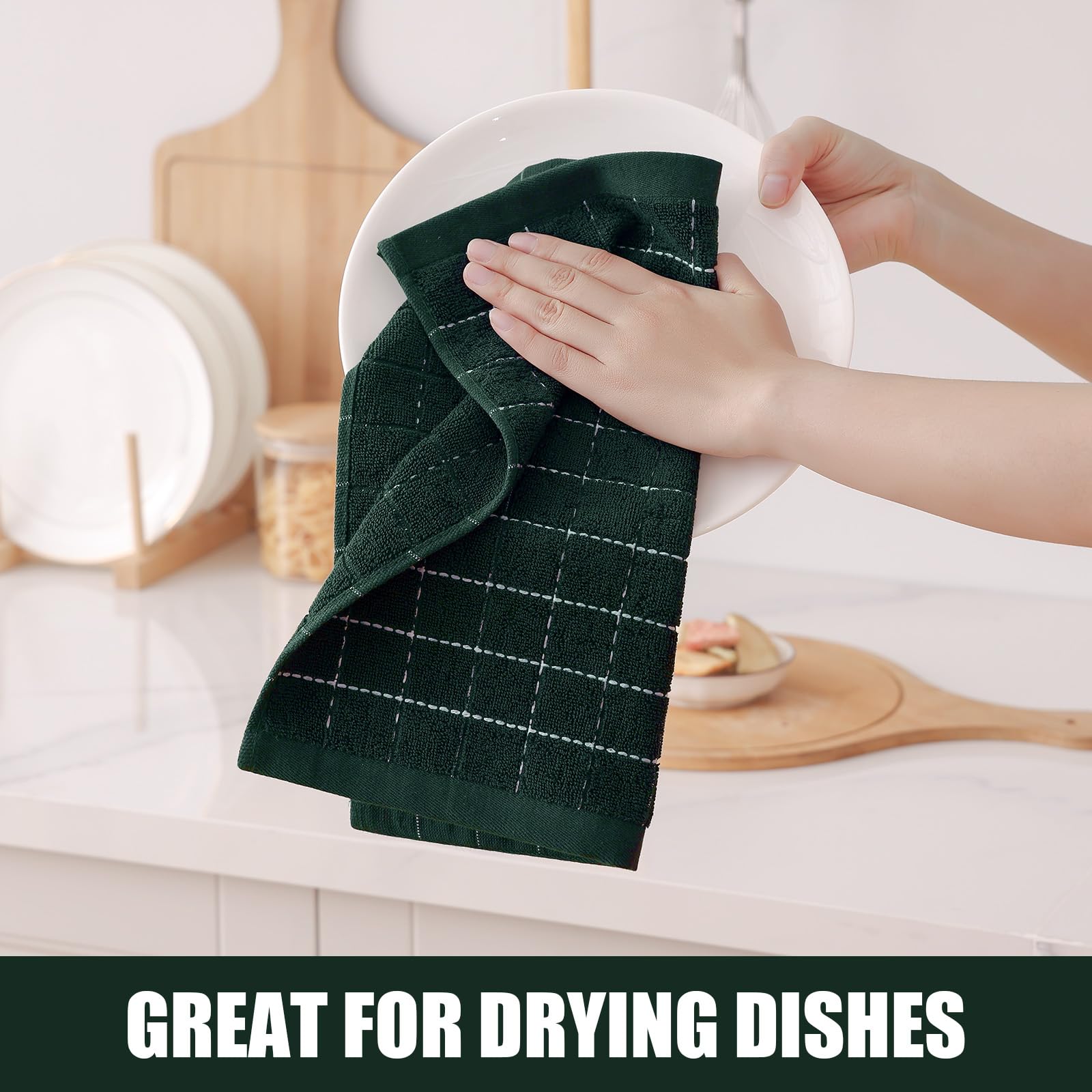 100% Cotton Terry Kitchen Dish Cloths (12 Count)