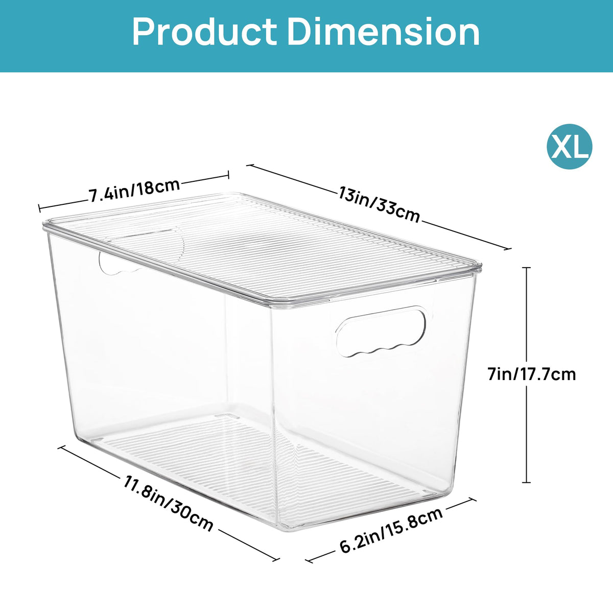 6 Pack Clear Stackable Storage Bins with Lids and Handles (6 Count)