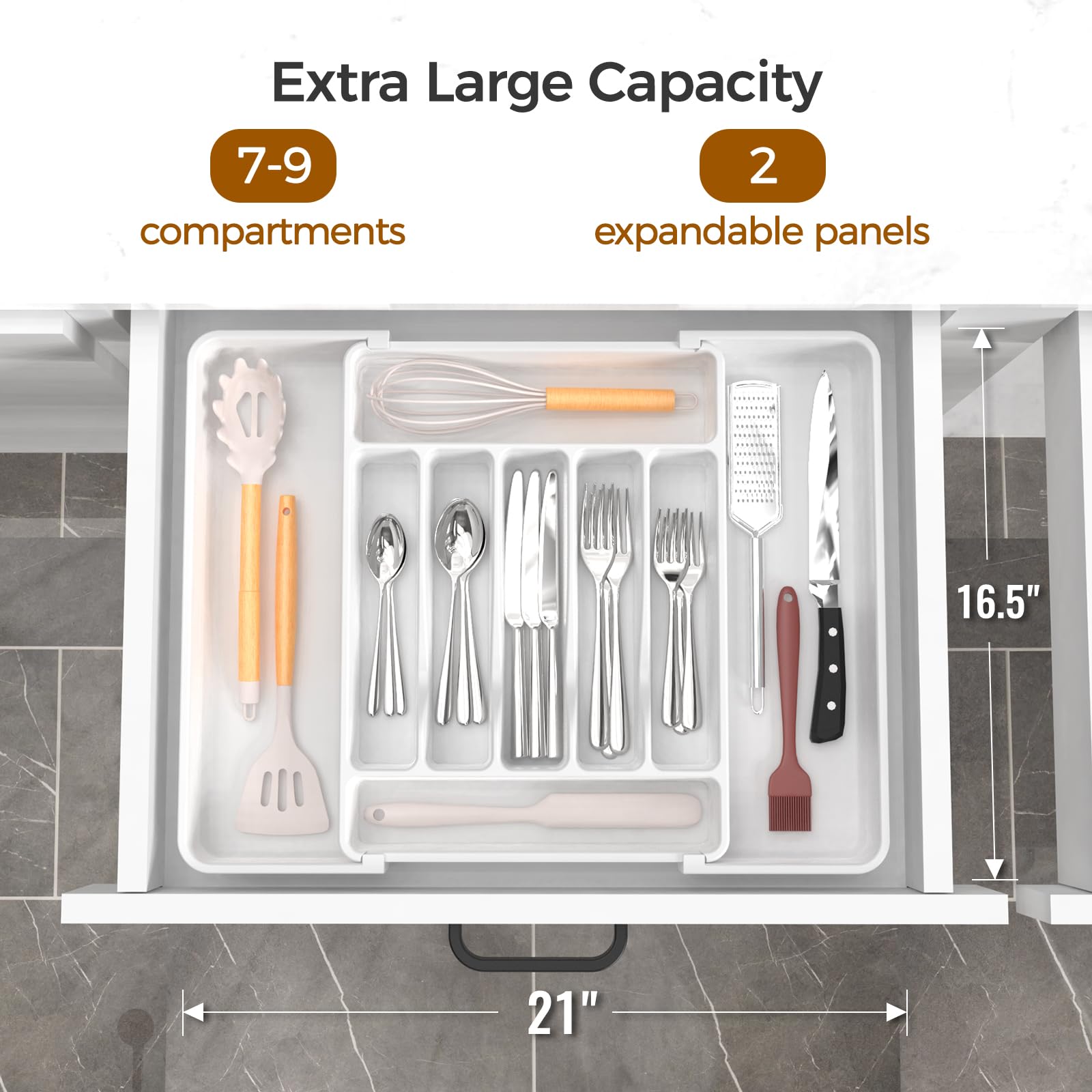 Extra Large Expandable Silverware Organizer
