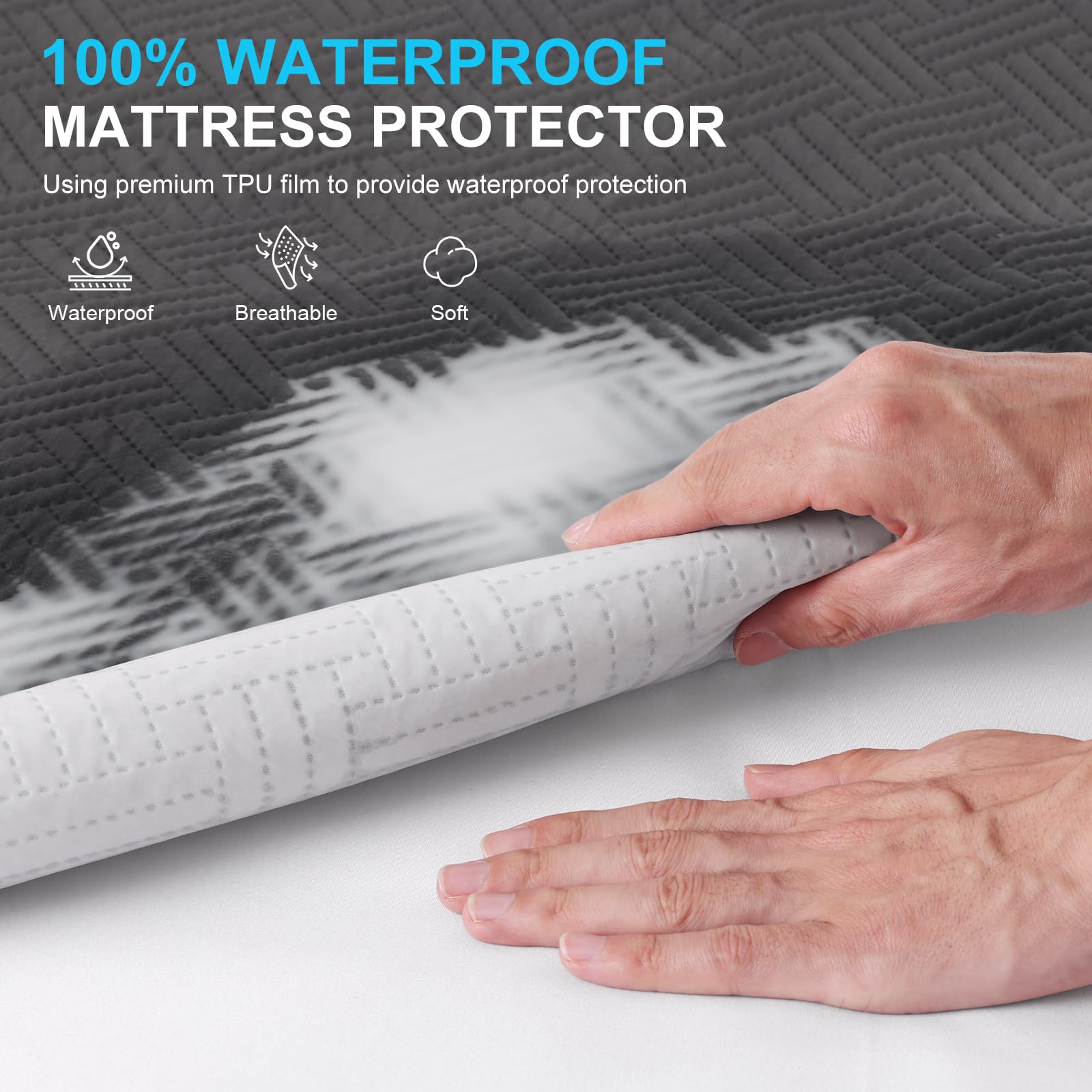 Waterproof Queen Size Mattress Protector with Deep Pockets