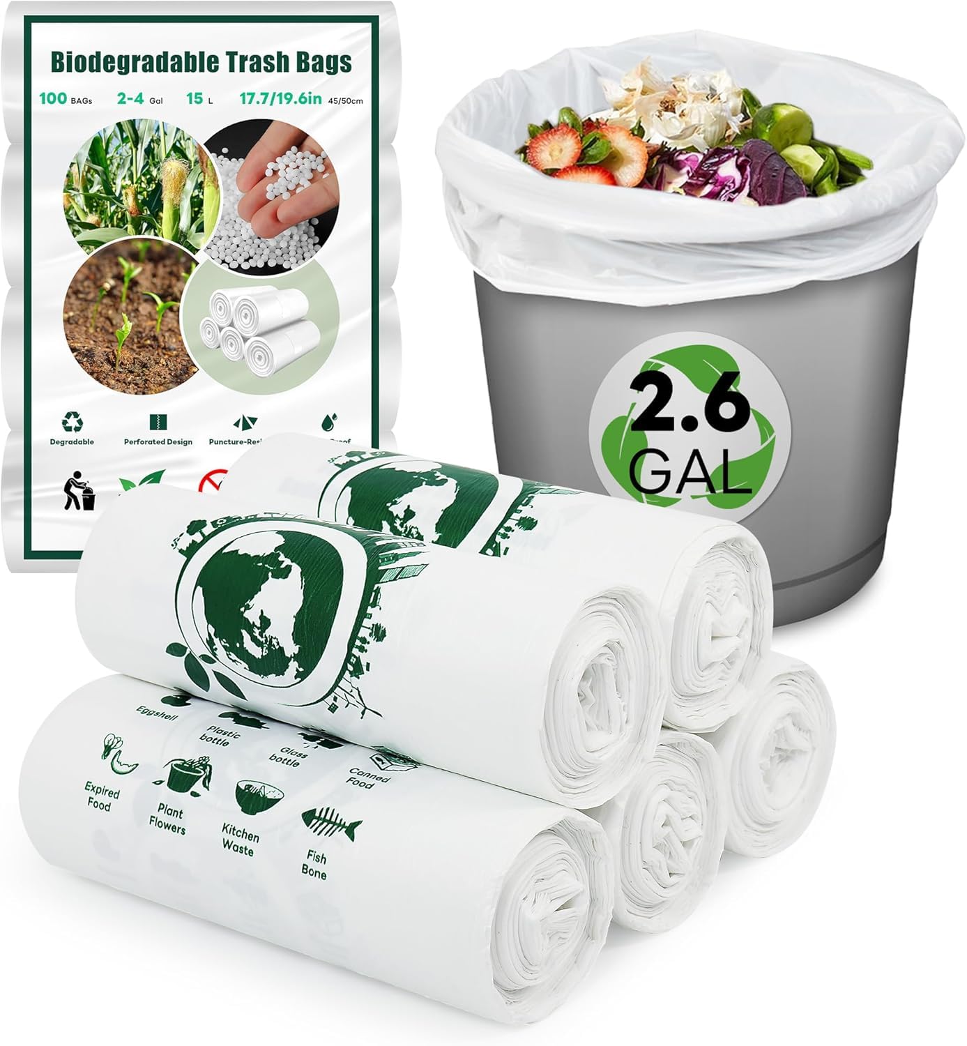 Small Trash Bags 2.6 Gallon (100 Count)