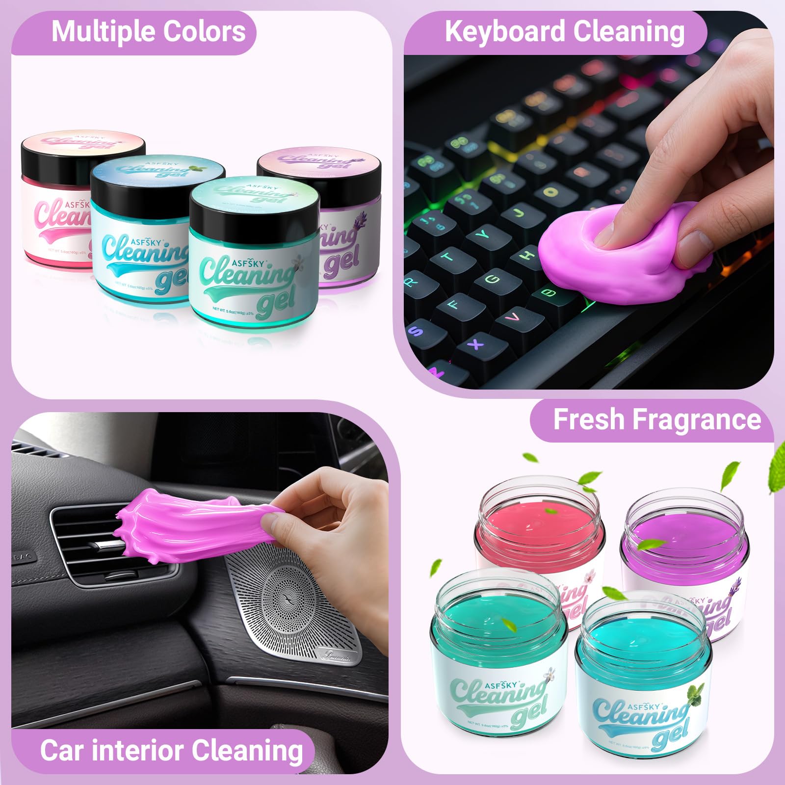 Car Cleaning Gel Cleaning Putty Universal Cleaning Gel Lavender