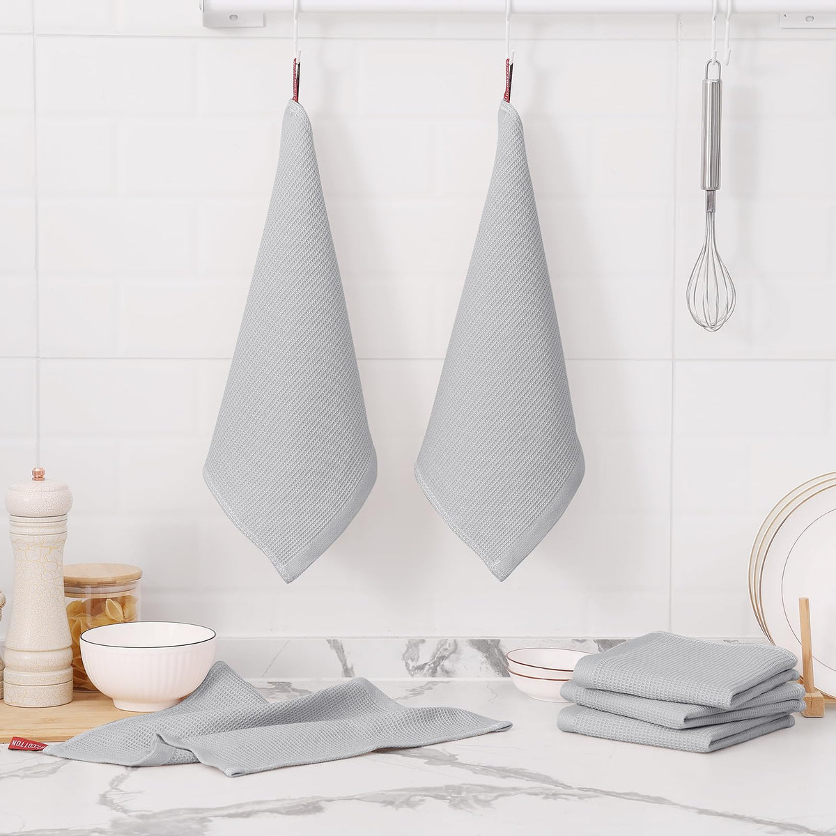 100% Cotton Waffle Weave Dish Cloths (12 Count)