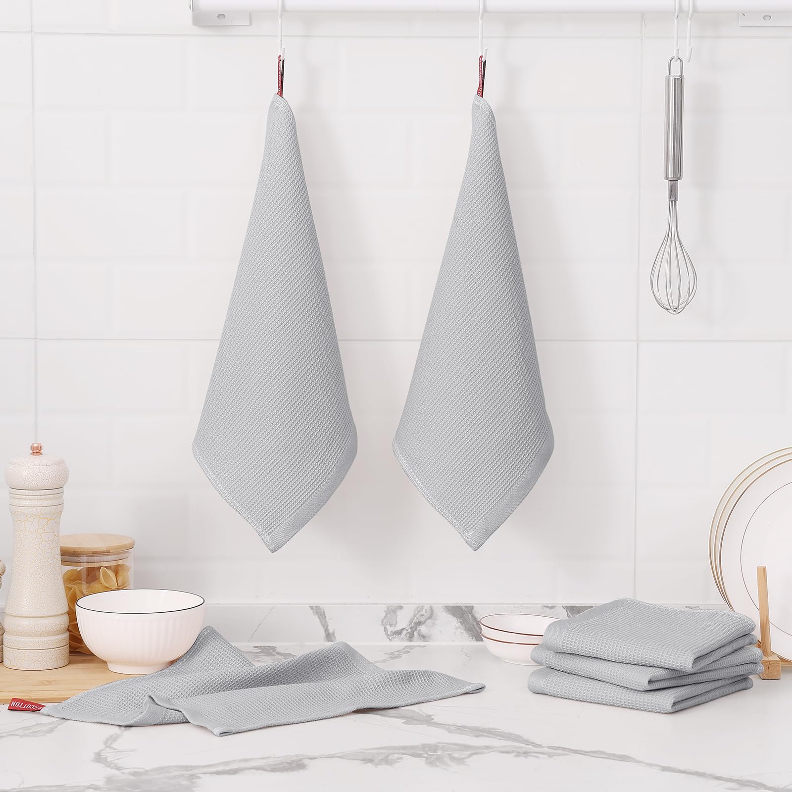 100% Cotton Waffle Weave Dish Cloths (8 Count)