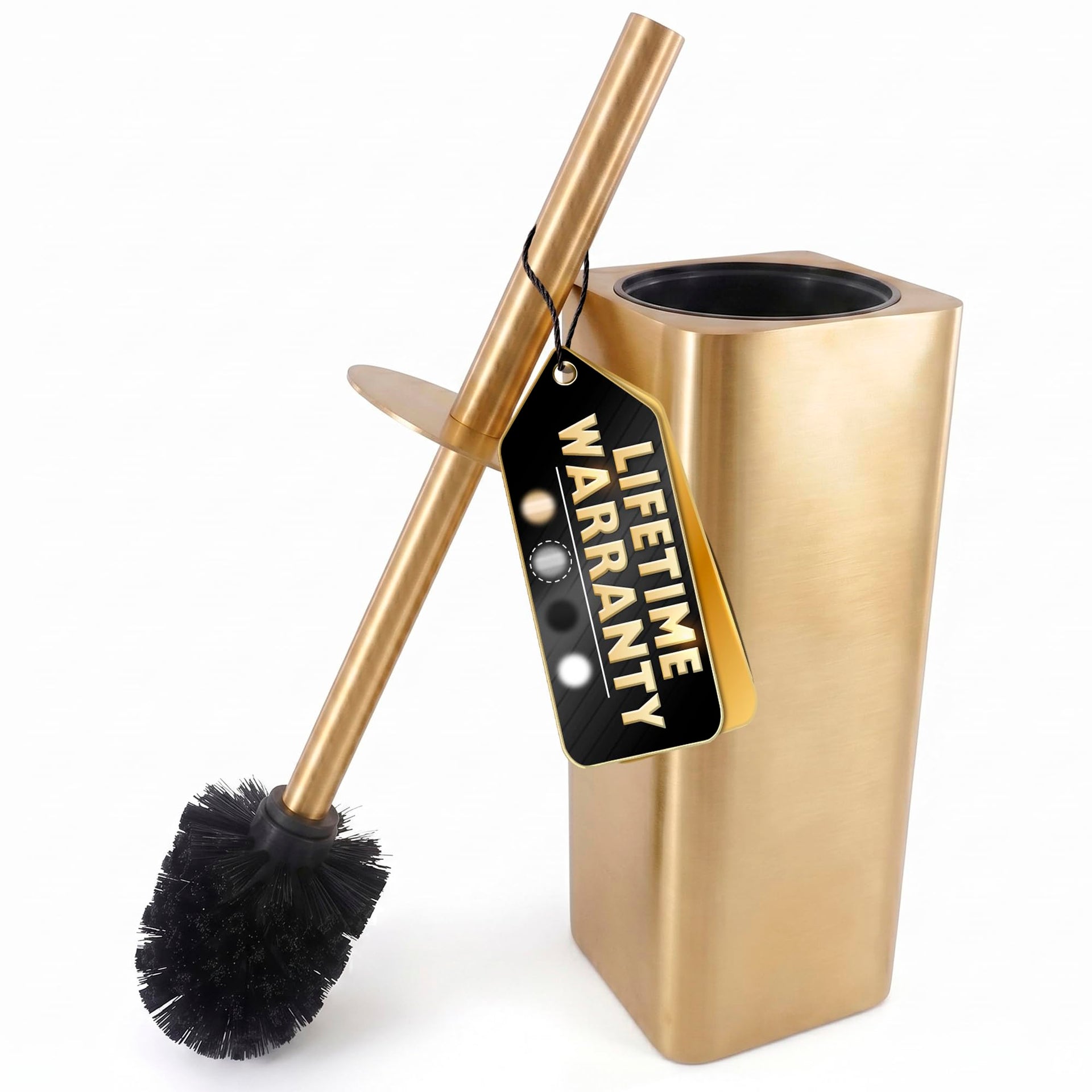 Gold Toilet Brush and Holder Set