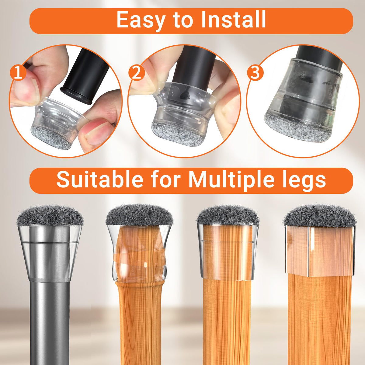 Chair Leg Floor Protectors for Hardwood Floors Extra Small 24pcs (24 Count)