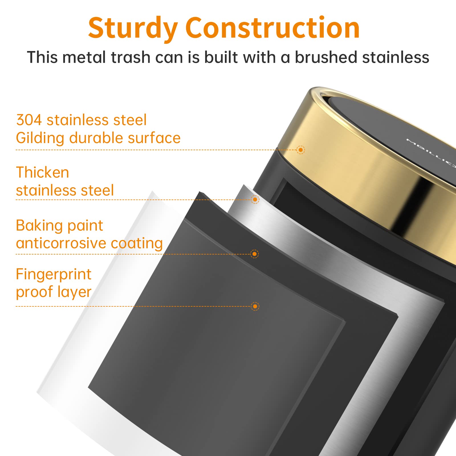 0.4 Gal Matte Black Desktop Mini Swing Lid Trash Can
