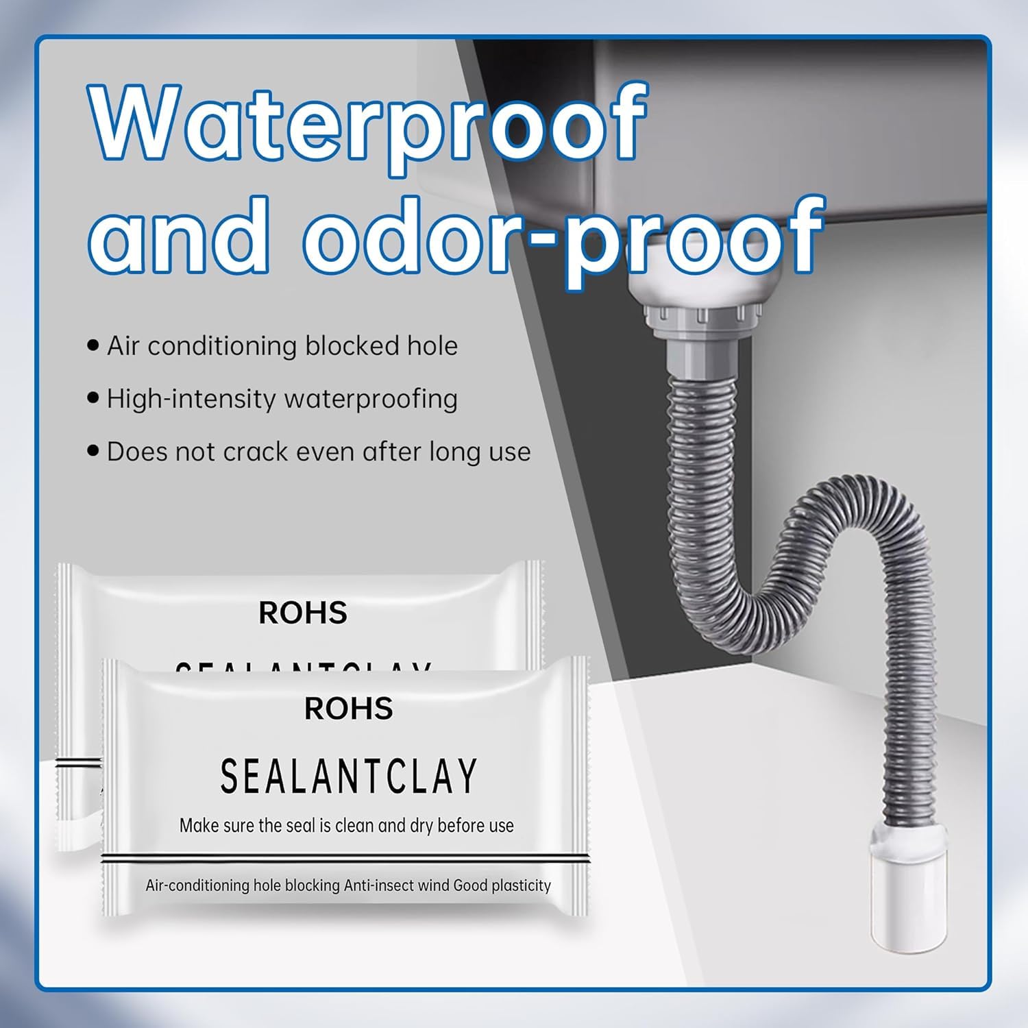 8 Pack Waterproof Duct Seal Sealing Putty for Drain & Wall Holes Qk Repair (8.48 Ounce)