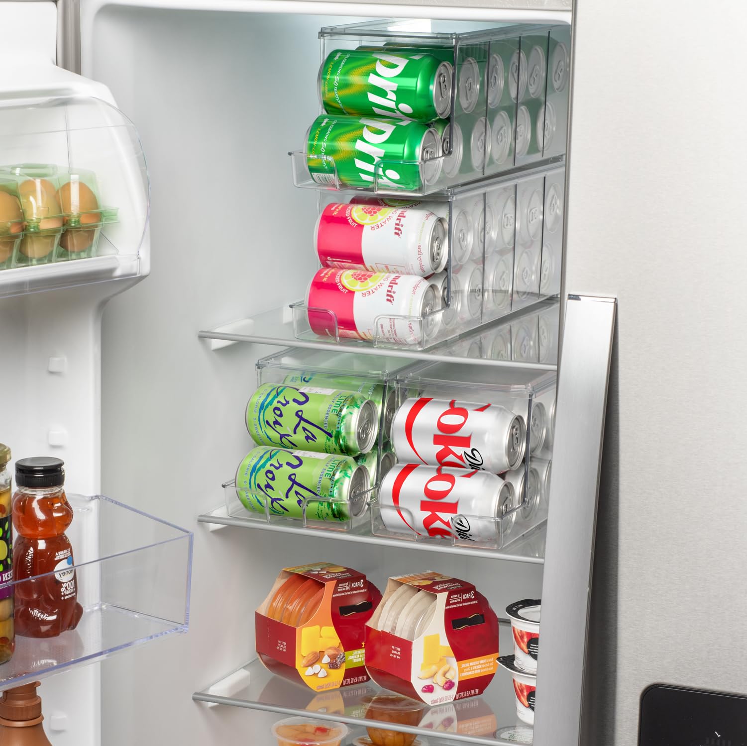 Soda Can Organizer Dispenser for Refrigerator (2 Count)