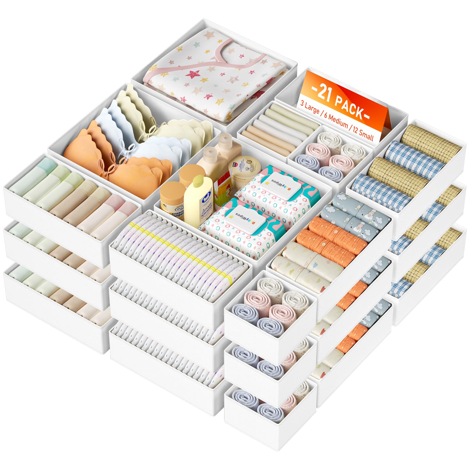 Drawer Organizer Clothes (21 Count)