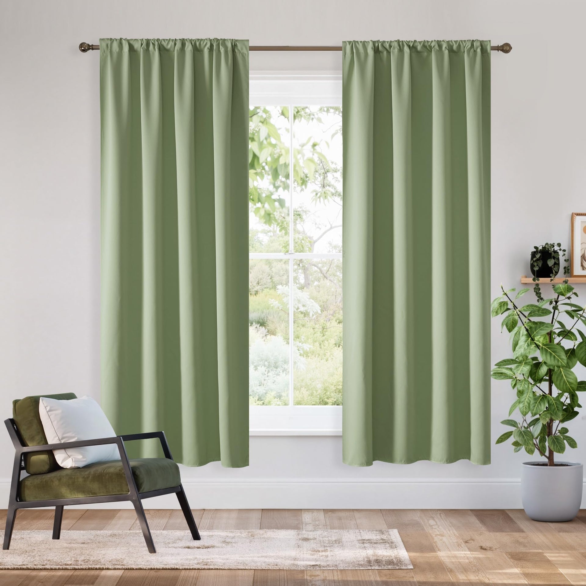 Bedroom Blackout Curtains 54 inches Long (2 Count)