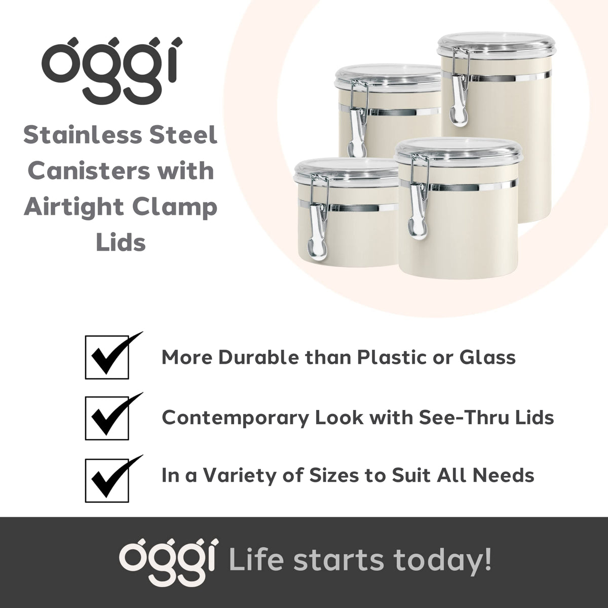 Stainless Steel Kitchen Canister 26 fl oz