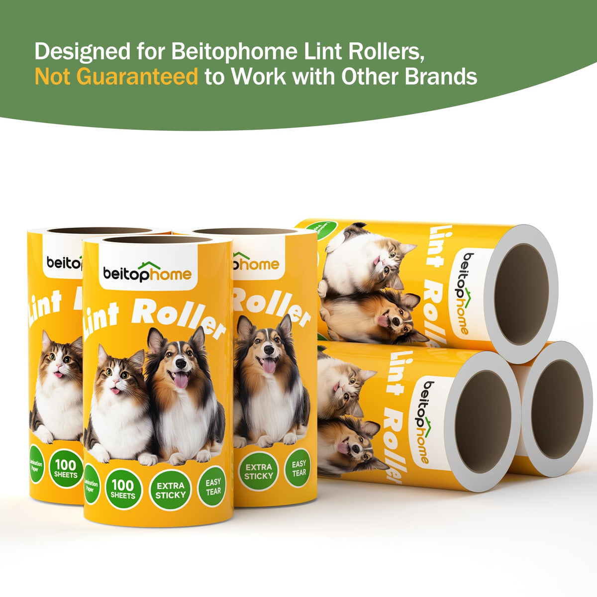 Lint Roller Refills for Pet Hair (600 Count)