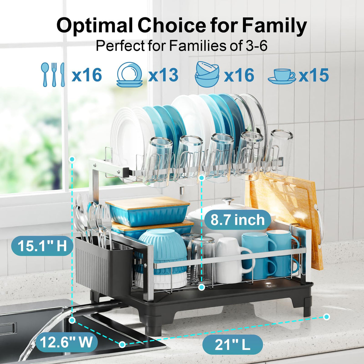Stainless Steel Dish Drying Rack 2 Tier