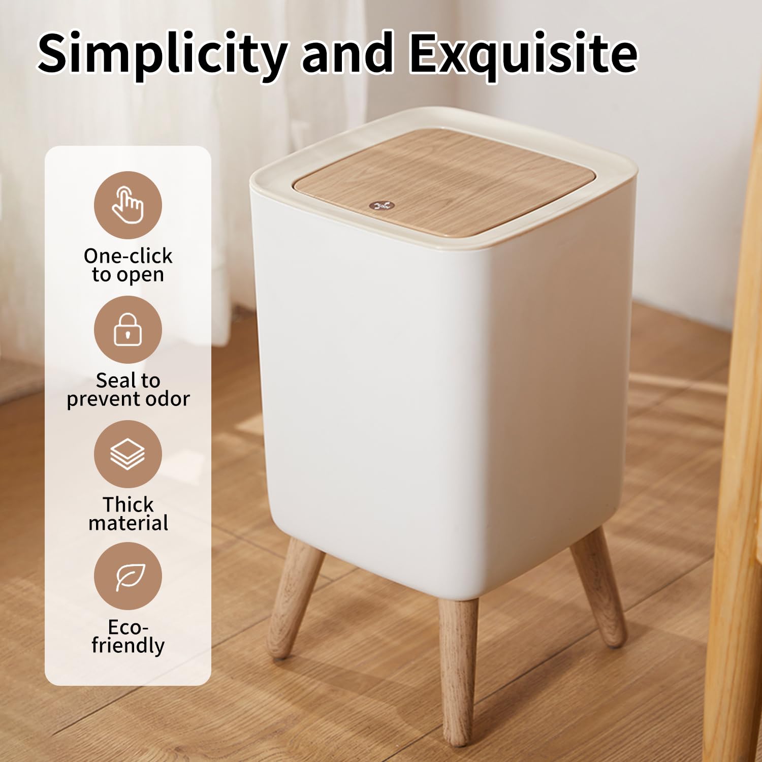 Mini White Plastic Trash Can