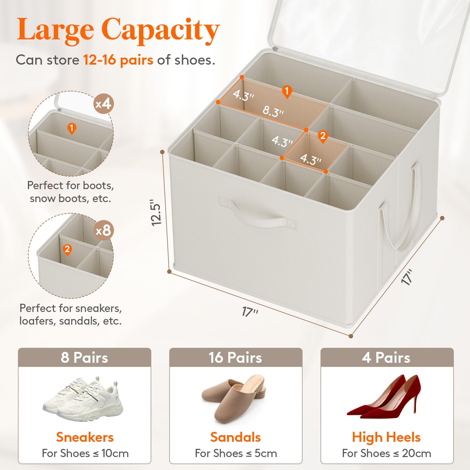 Shoe Storage Organizer for Closet (3 Count)
