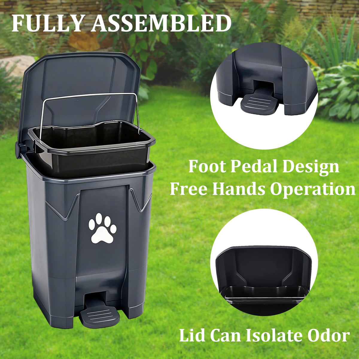 Dog Poop Trash Can for Outdoors