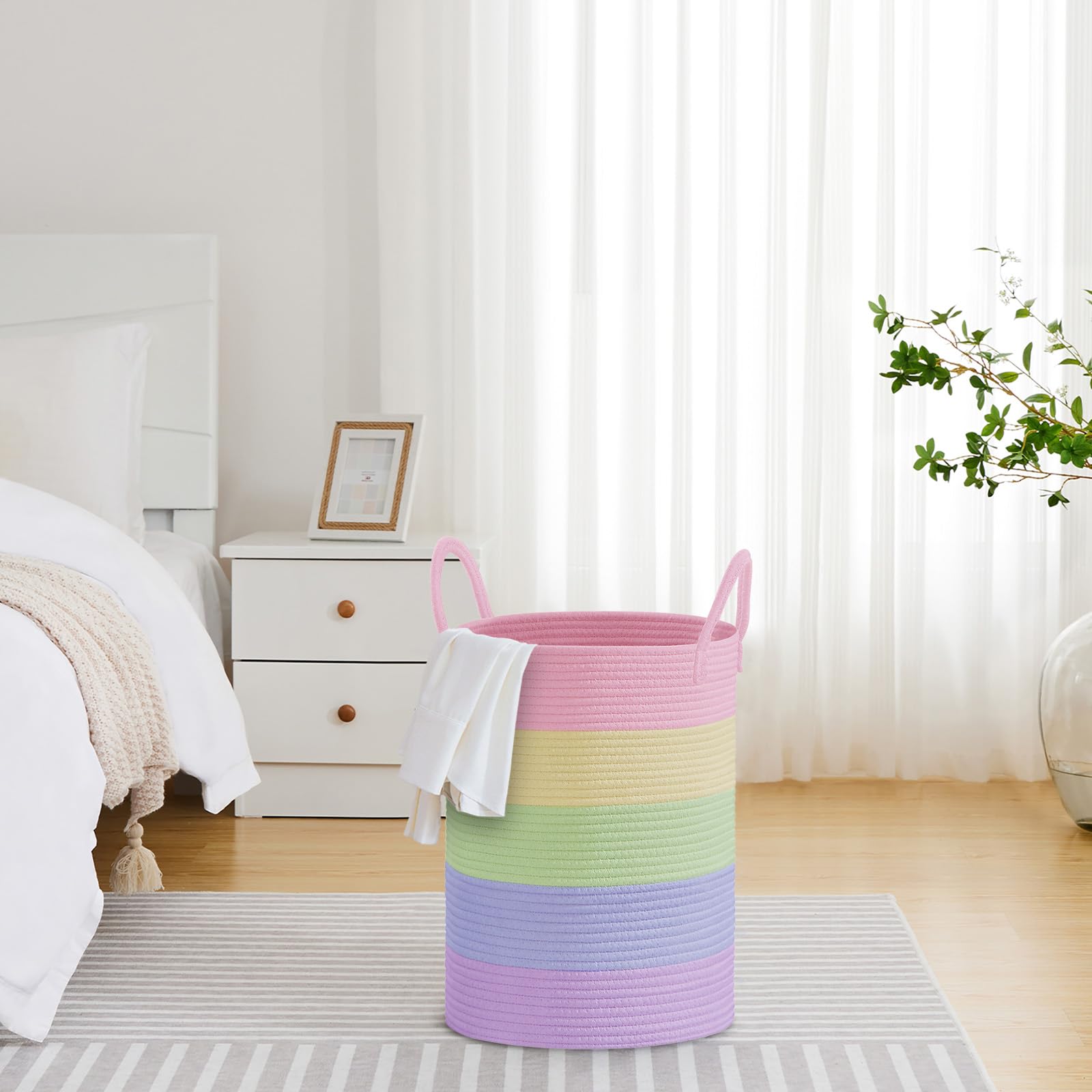 58L Tall Woven Laundry Basket Hamper