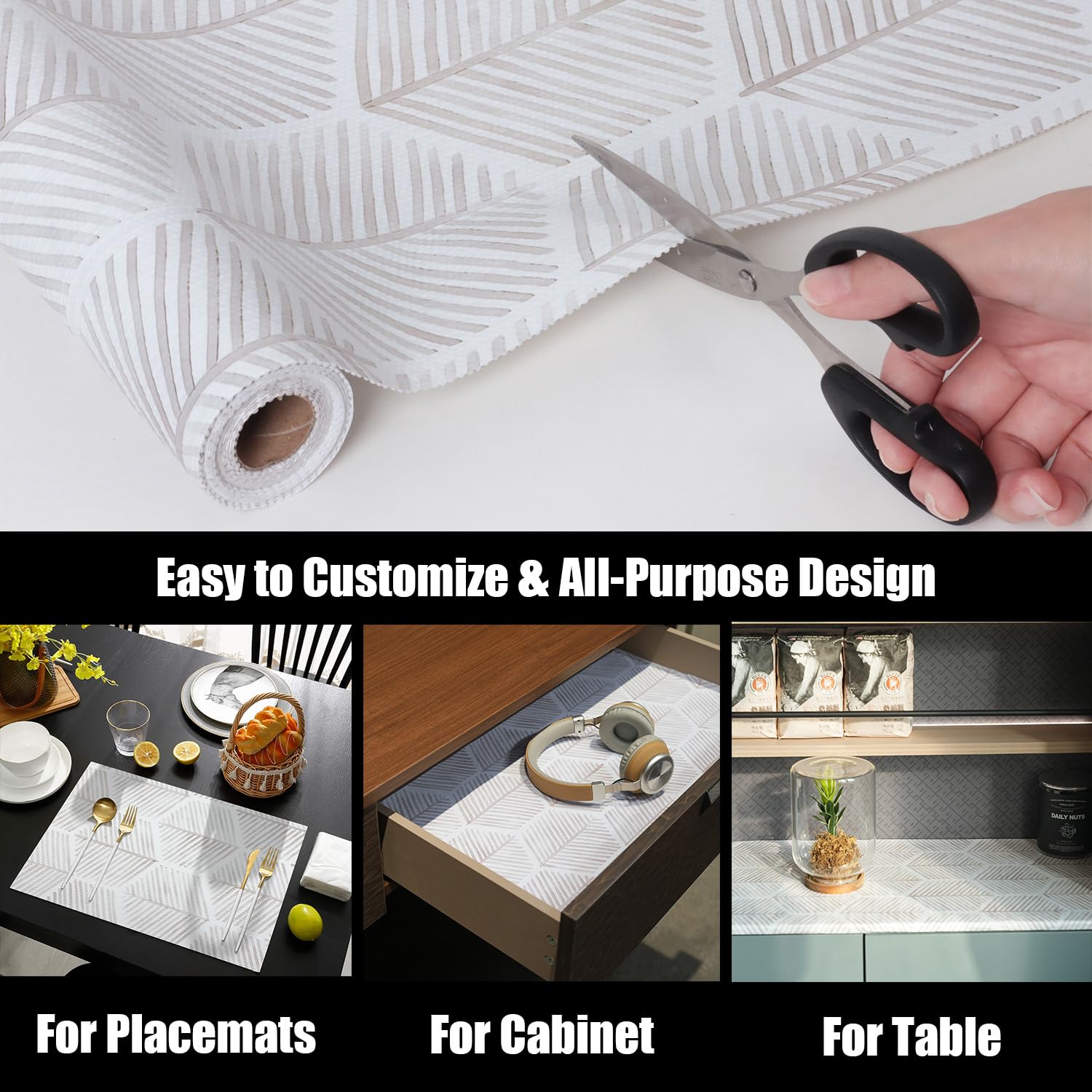 Shelf Liners for Kitchen Cabinets (24 Sq Ft)