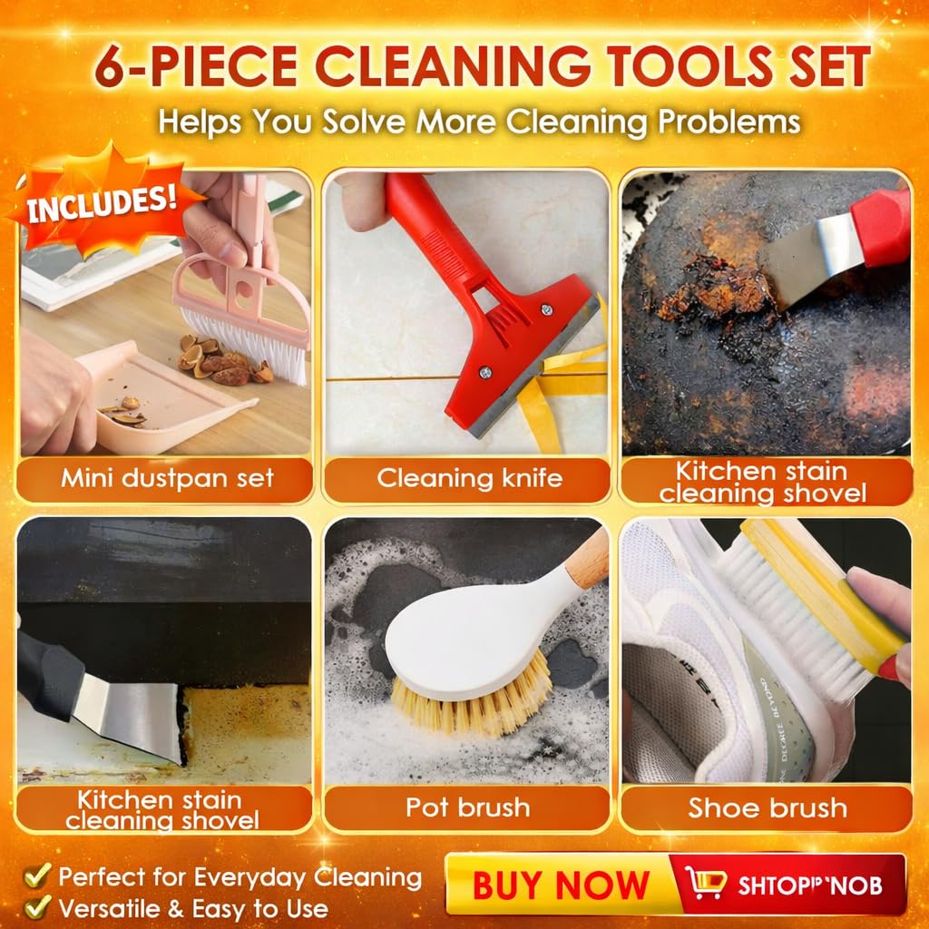 Broom and Dustpan Set with Long Handle