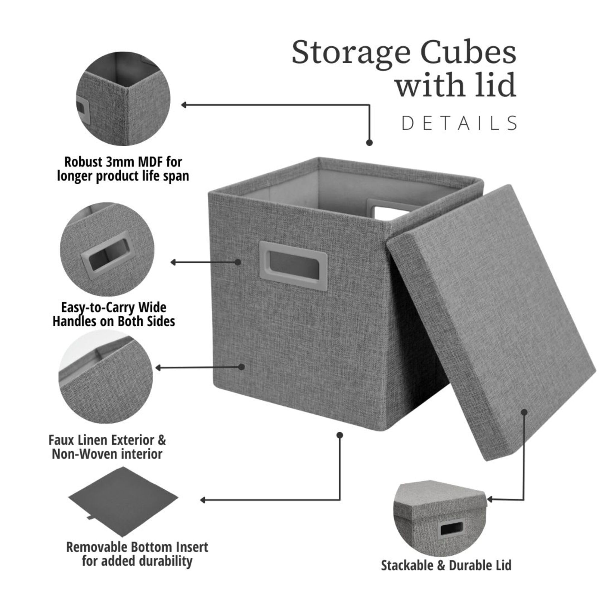 Storage Basket with Lids (3 Count)
