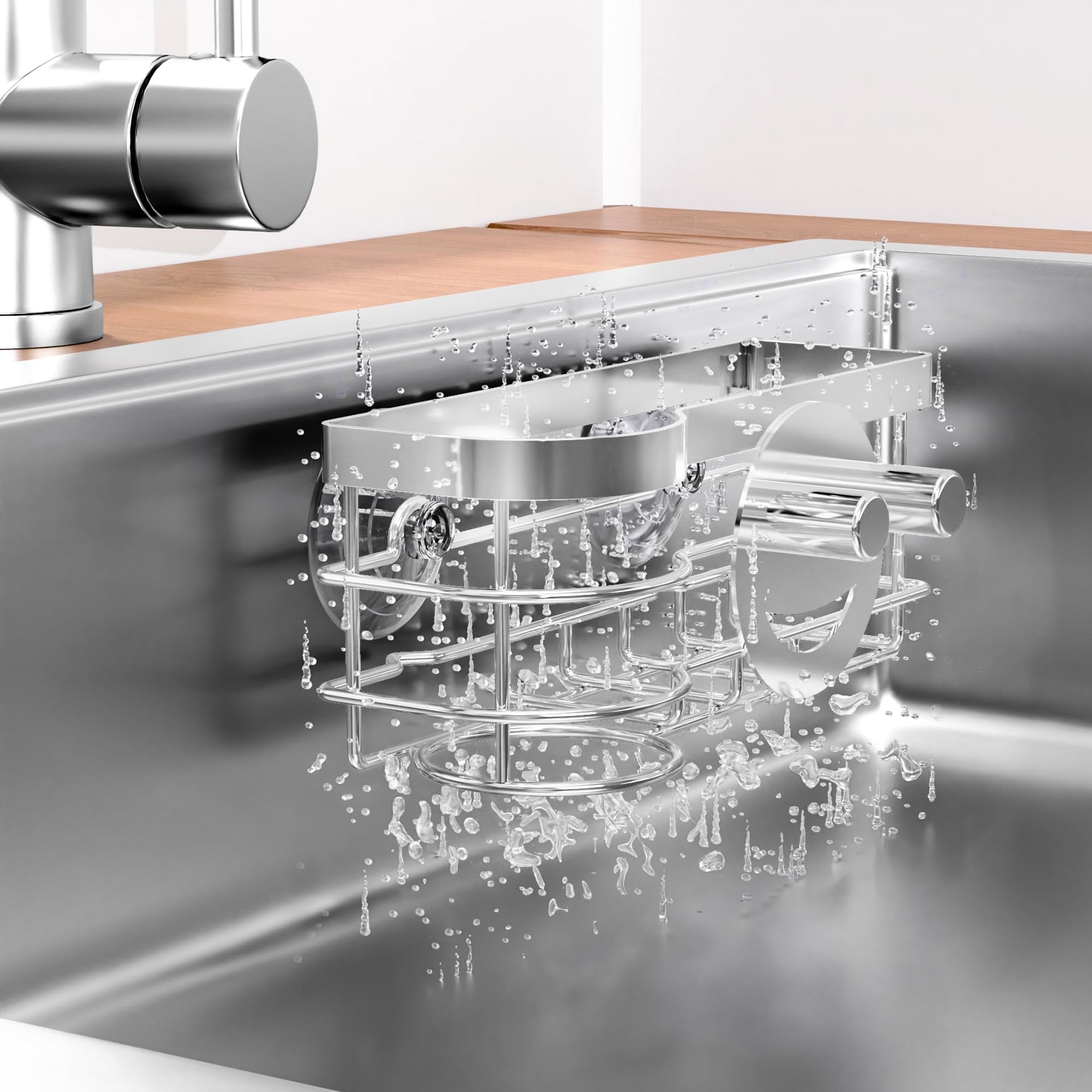 Smiley Sponge Holder for Kitchen Sink Caddy
