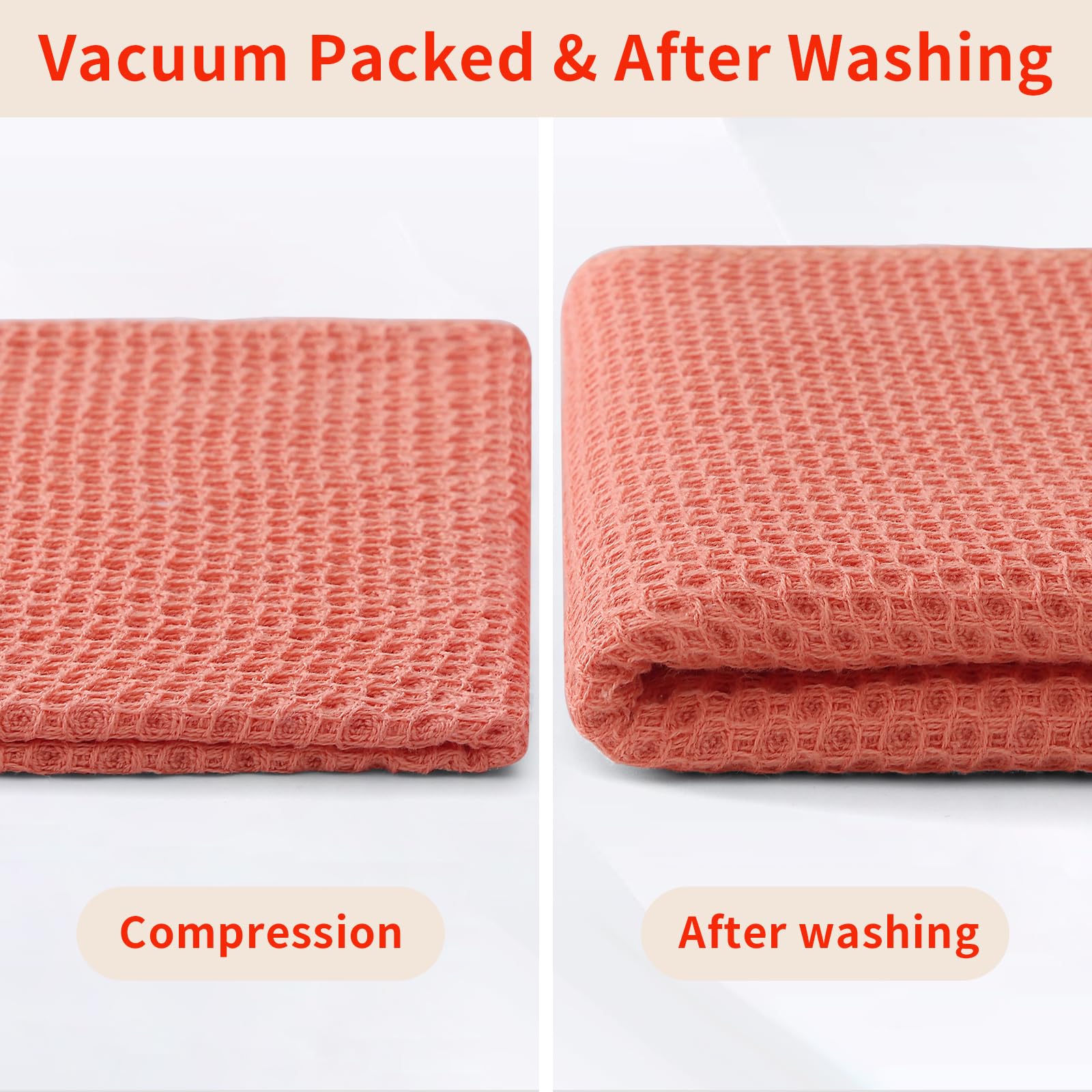 100% Cotton Waffle Weave Kitchen Dish Cloths 6 (6 Count)