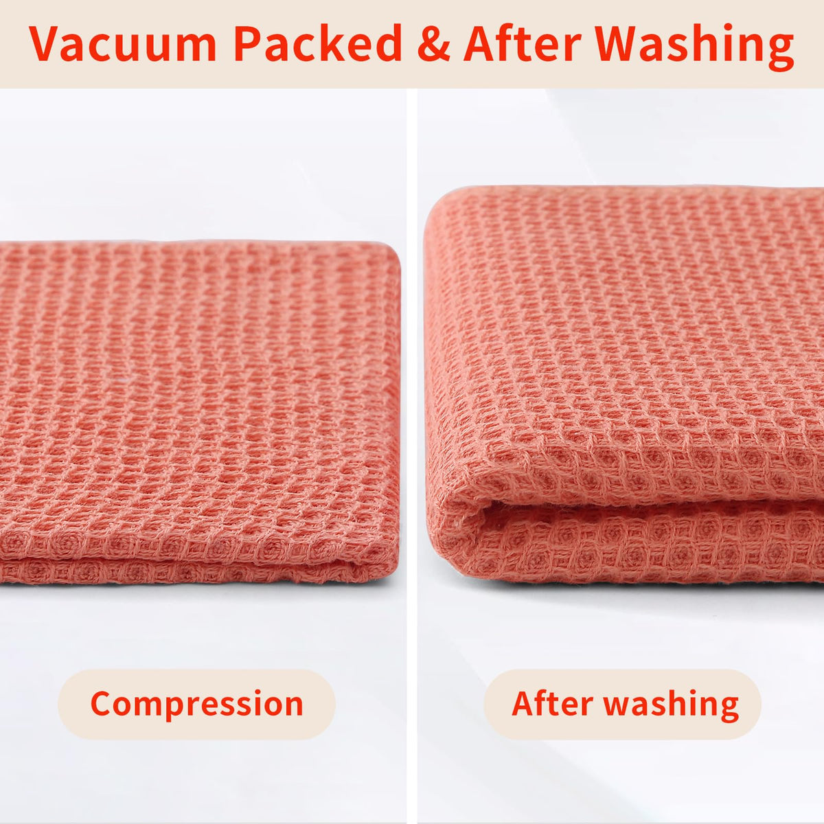 100% Cotton Waffle Weave Kitchen Dish Towels 6 (6 Count)