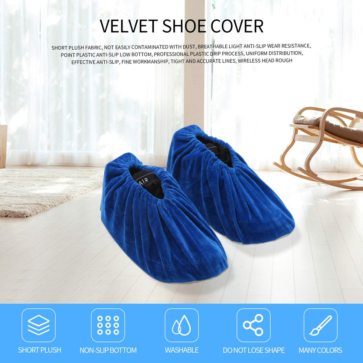 5 Pairs Reusable Non Slip Shoe Covers