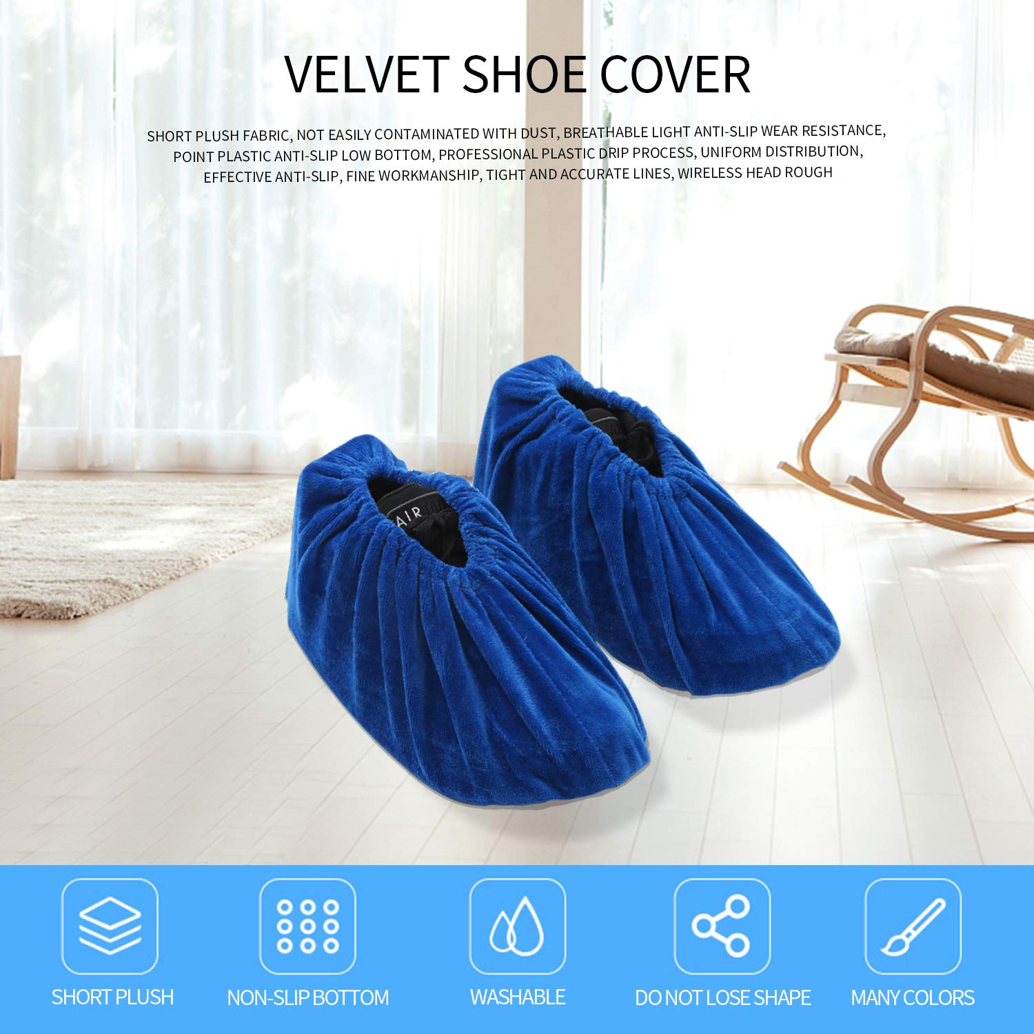 5 Pairs Reusable Non Slip Shoe Covers