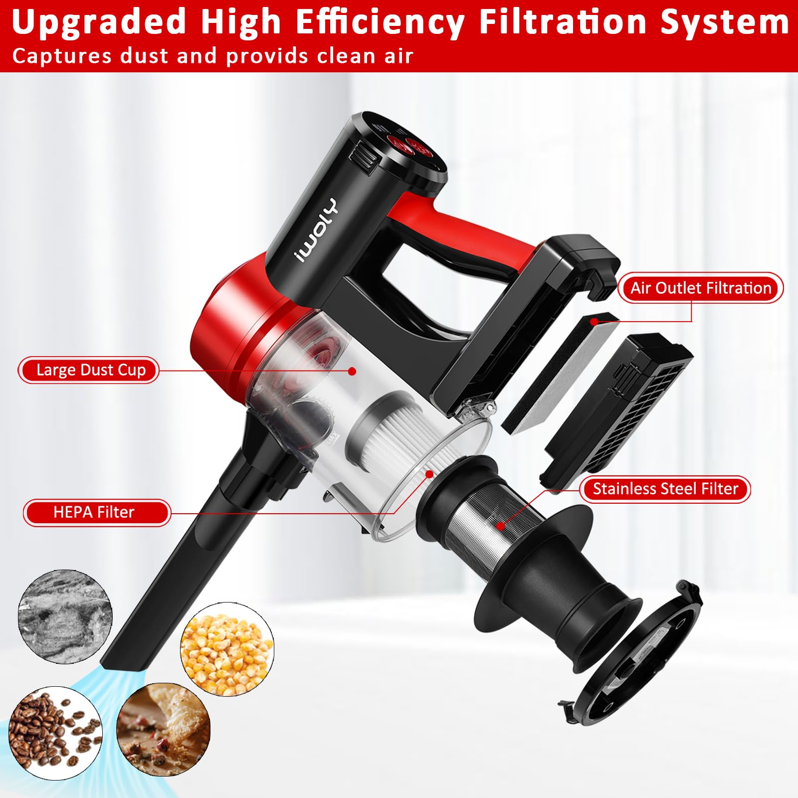 C150 Cordless Vacuum Cleaner with 2200mAh Rechargeable Battery