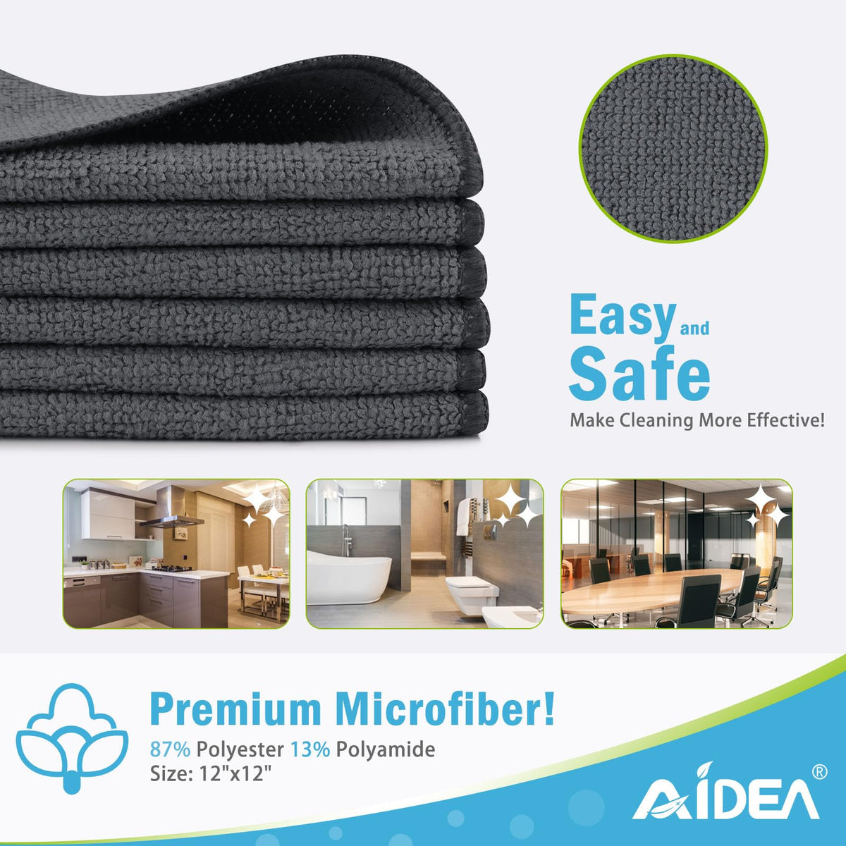 Gray Microfiber Cleaning Cloth (100 Count)