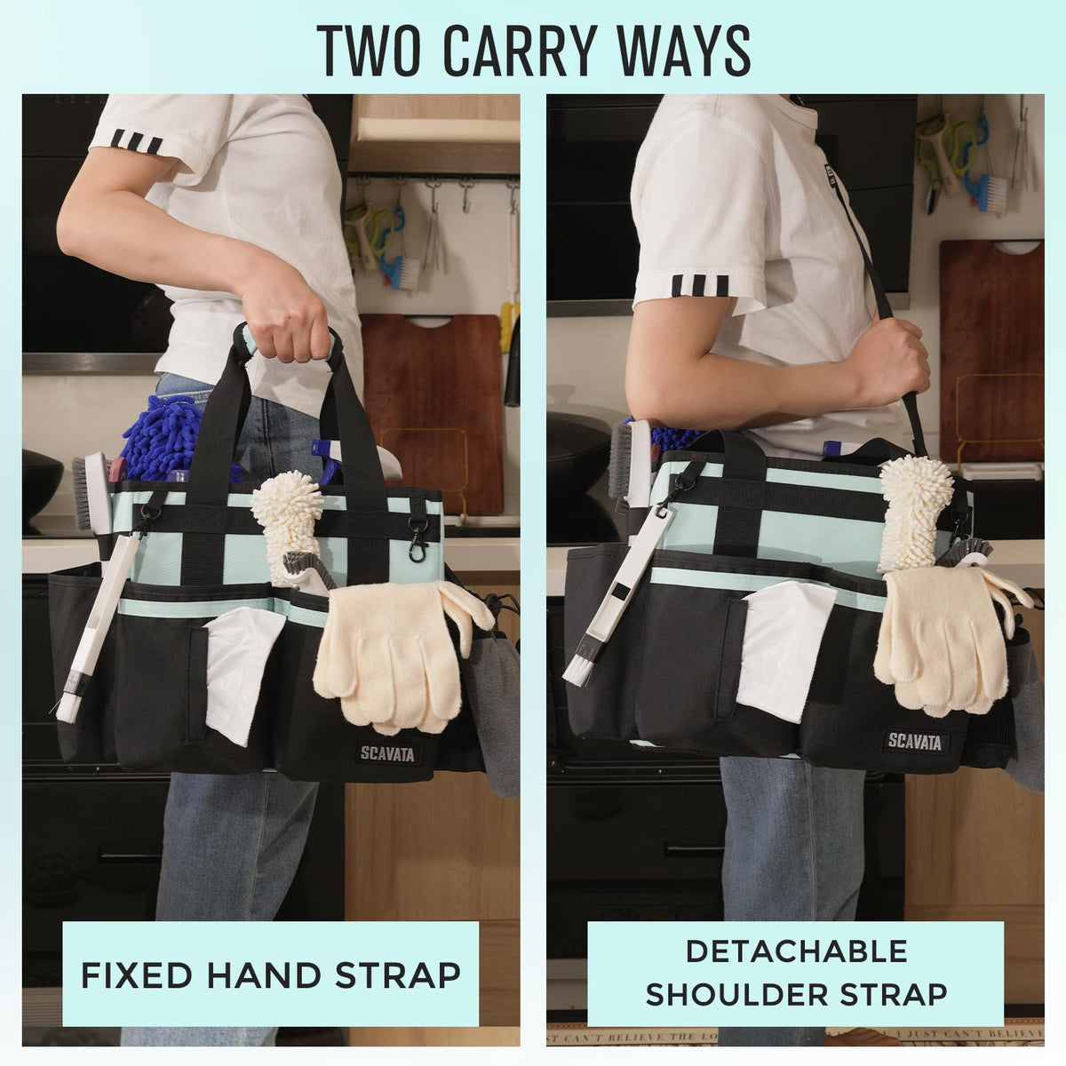 Compact Wearable Cleaning Caddy with Handle & Shoulder Straps