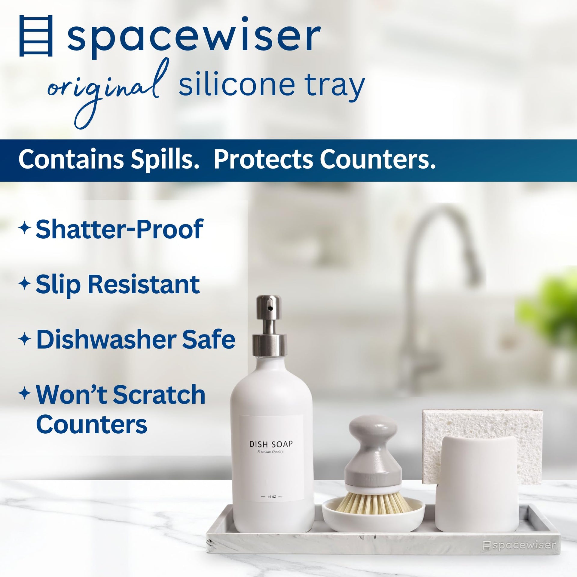 Silicone Countertop & Vanity Bathroom Tray