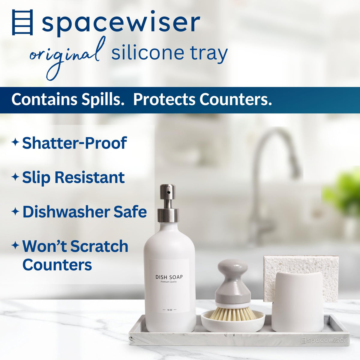 Silicone Countertop & Vanity Bathroom Tray