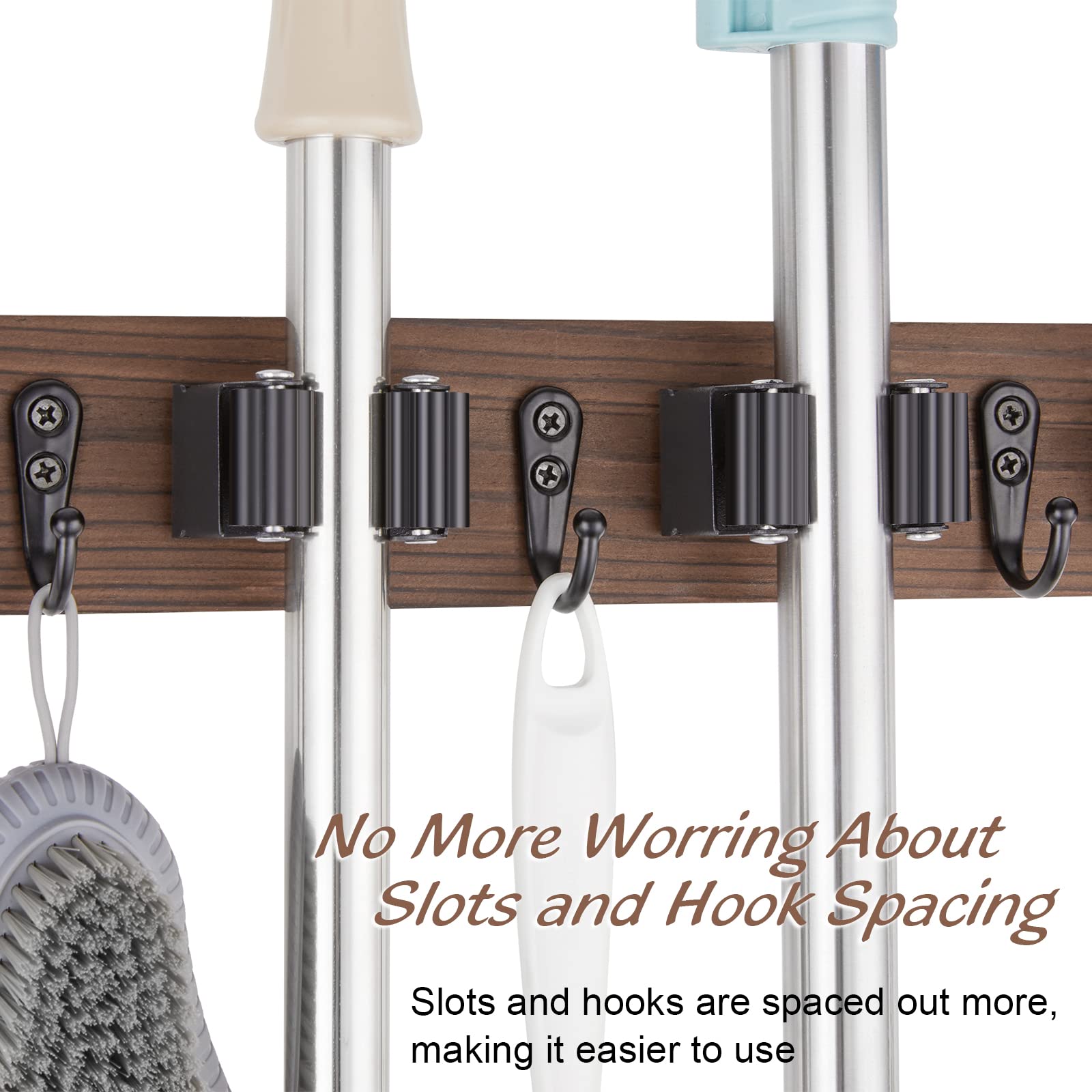 2 Pack Mop Broom Holder Wall Mount