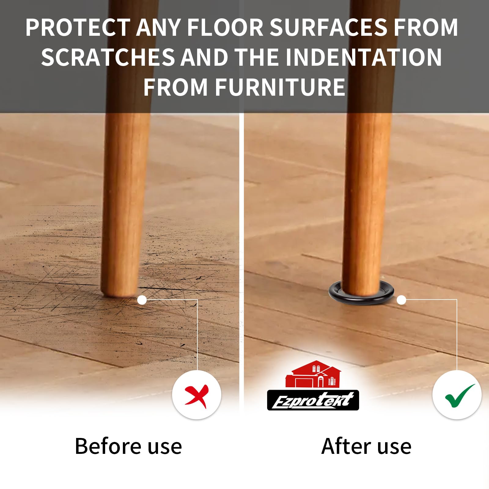 4" Round Non Slip Furniture Pads to Prevent Floor Scratches (16 Count)