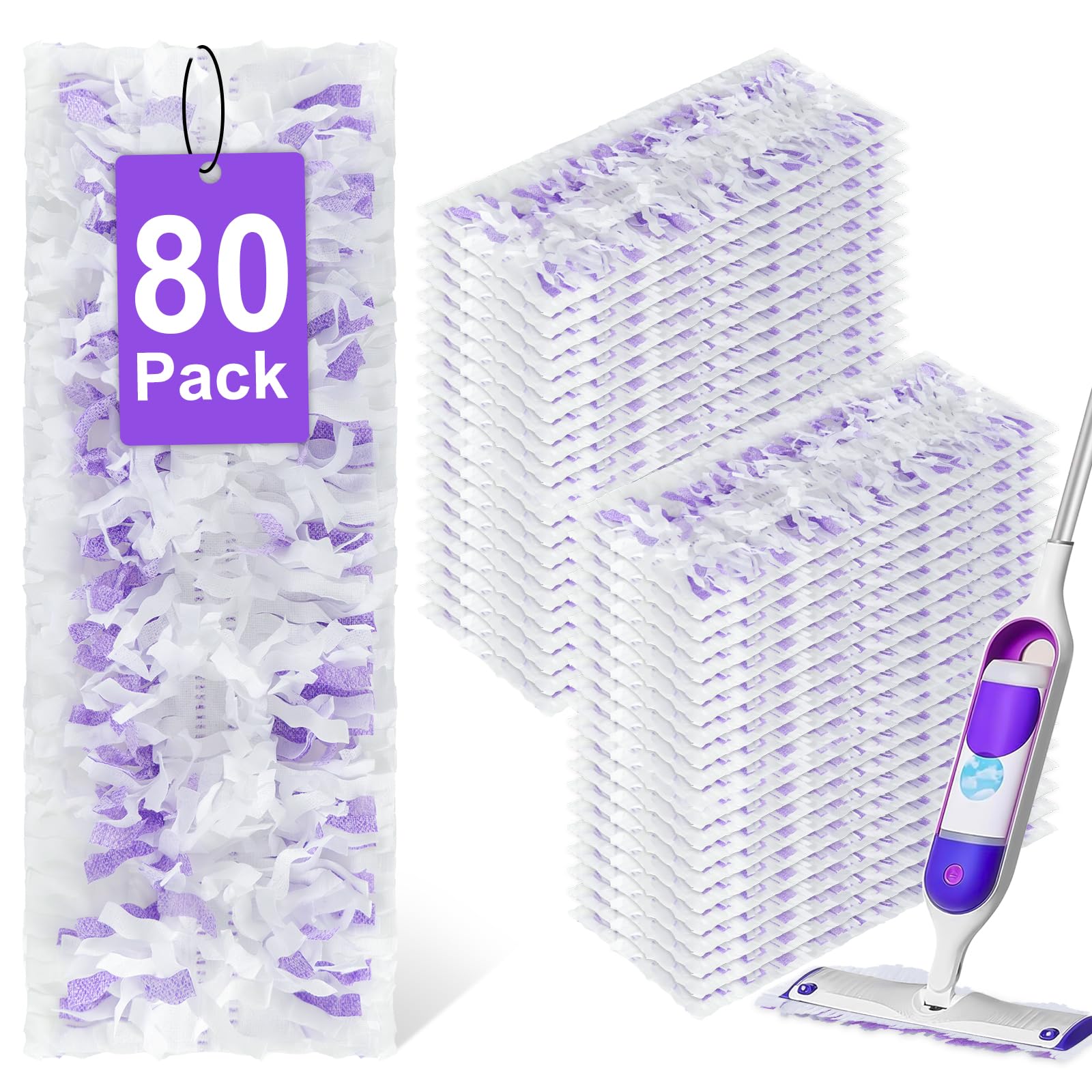 80 Pack Disposable Power Mop Refills for Swiffer Power Mop (80 Count)