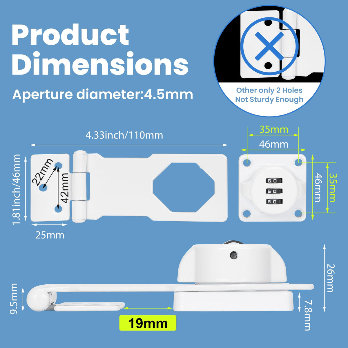 Keyless Cabinet Lock with Combination Code