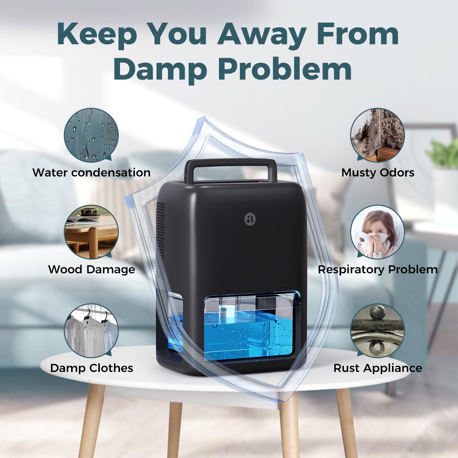 60 OZ Dehumidifier for Home