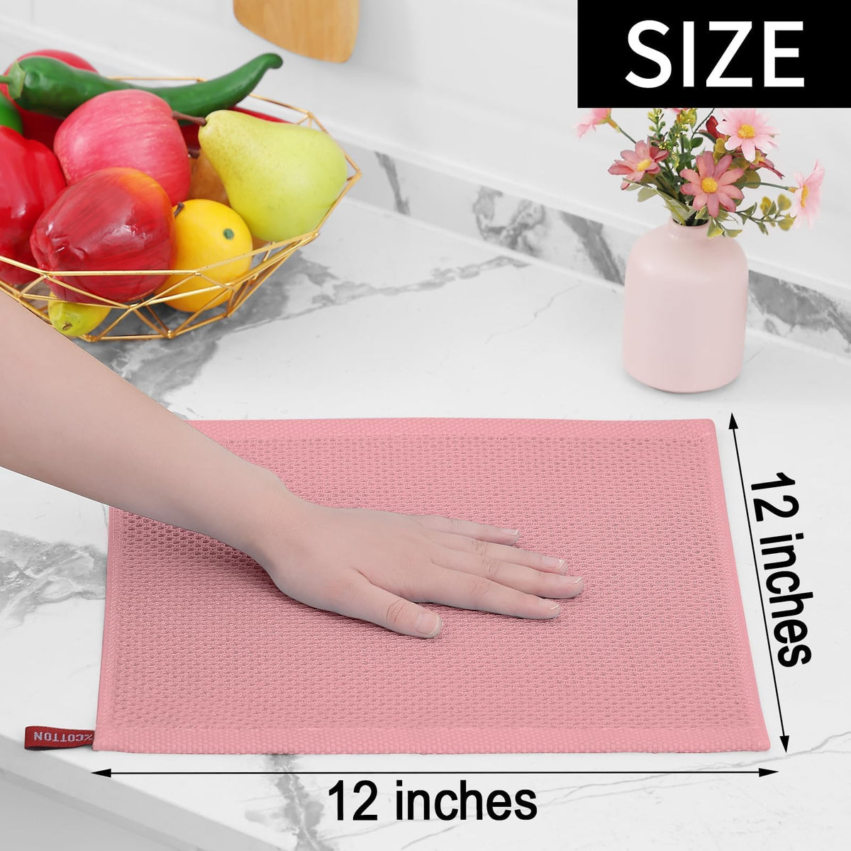 100% Cotton Waffle Weave Kitchen Dish Cloths 18 (18 Count)