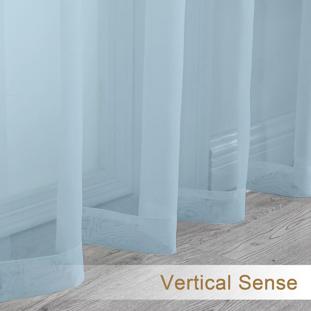 Light Blue Sheer Curtains 72 Inch Length 2 Panels (2 Count)