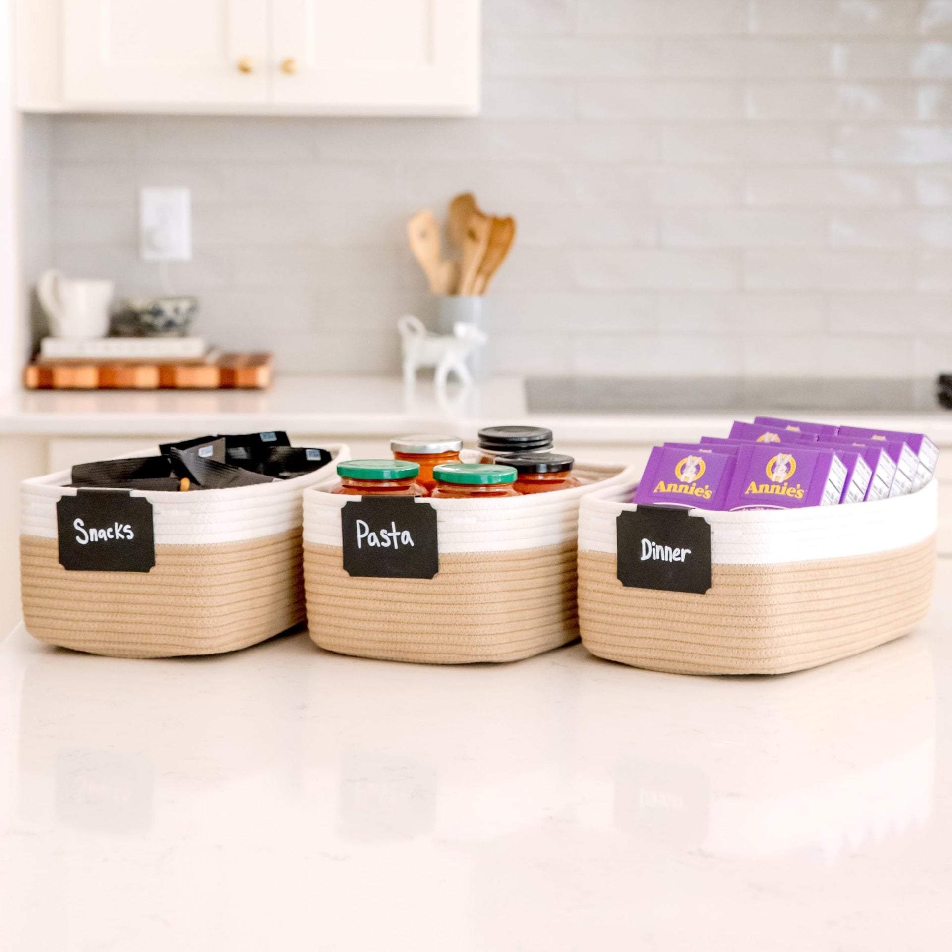 13.5”x8.5”x5.5” Storage Baskets for Shelves 3 Pack (3 Count)