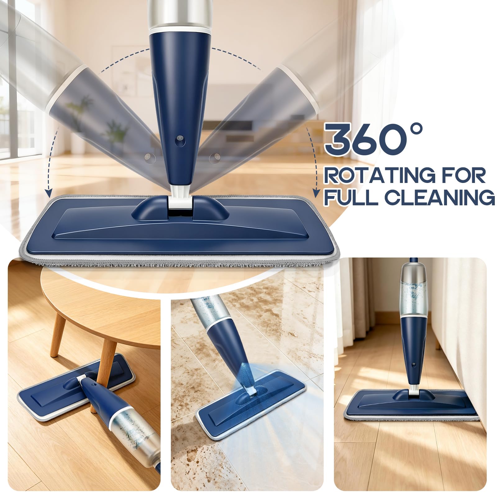 Microfiber Spray Mop for Hardwood Tile Floors Dust Cleaning